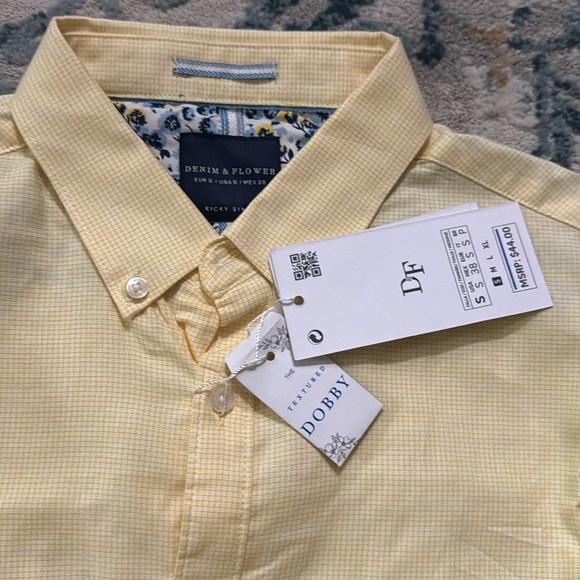 NWT Denim & Flower Mens S short sleep button down - Picture 2 of 5